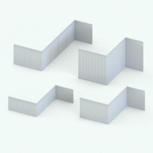 Revit Family / 3D Model - Wall Trim 1 Variations
