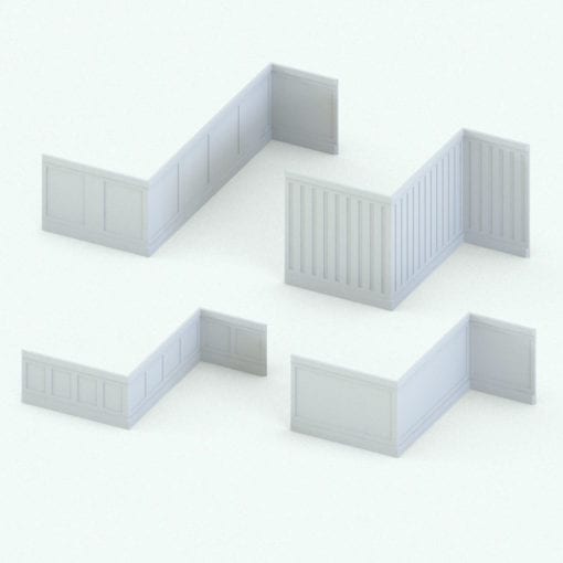 Revit Family / 3D Model - Wall Trim 3 Variations