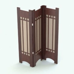 Revit Family / 3D Model - Wood and Cloth Space Divider Rendered in Revit