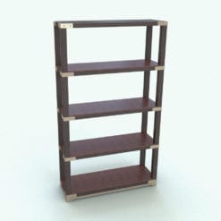 Revit Family / 3D Model - Wooden Boards Bookshelf Rendered in Revit