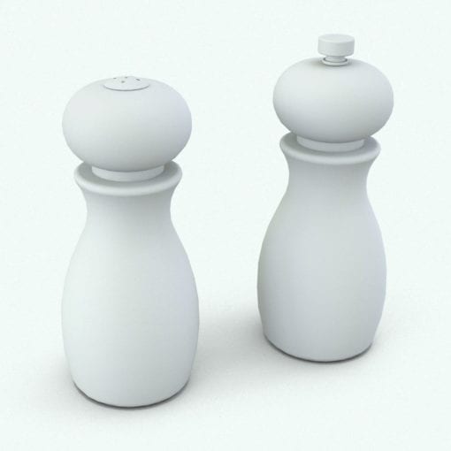 Revit Family / 3D Model - Wooden Salt and Pepper Shakers Variations