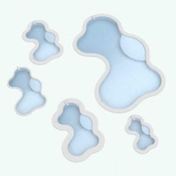 Revit Family / 3D Model - Ameba Multiple Curves Pool Variations