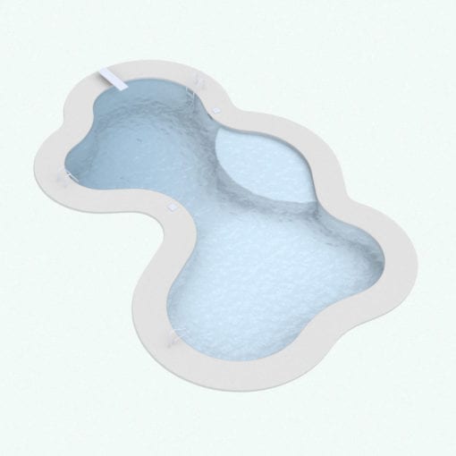 Revit Family / 3D Model - Ameba Multiple Curves Pool Perspective