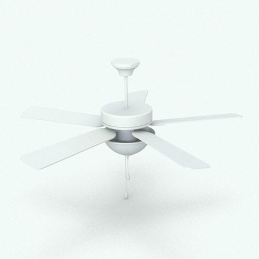 Revit Family / 3D Model - Ceiling Fan Bowl Light Perspective 2