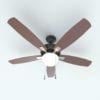 Revit Family / 3D Model - Ceiling Fan Curved Blades Rendered in Revit