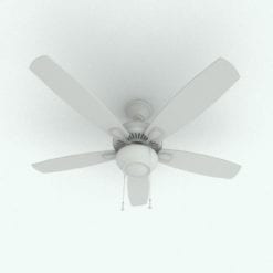 Revit Family / 3D Model - Ceiling Fan Curved Blades Perspective 1
