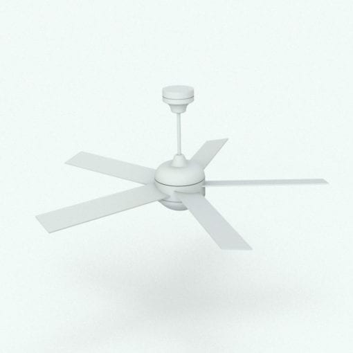 Revit Family / 3D Model - Ceiling Fan Modern 2 Perspective 2