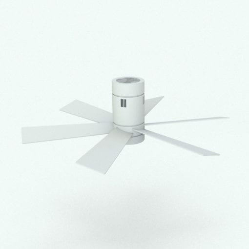 Revit Family / 3D Model - Ceiling Fan Modern 3 Perspective 2
