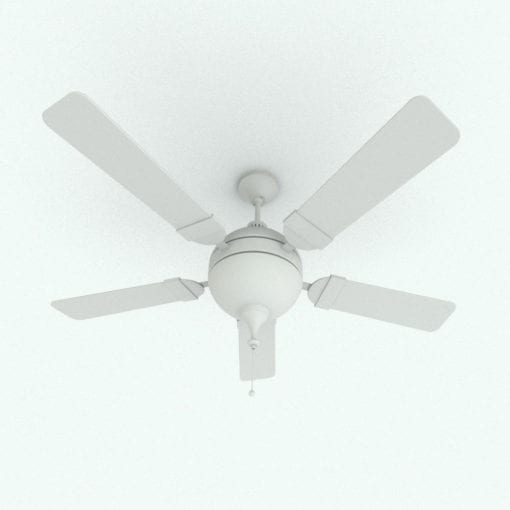 Revit Family / 3D Model - Ceiling Fan Sphere Perspective 1