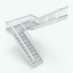 Revit Family / 3D Model - U-Shape Baluster Railing on Stair 1