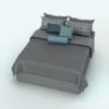 Revit Family / 3D Model - Complete Bed Rendered in Revit