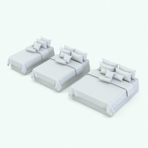 Revit Family / 3D Model - Complete Bed Variations