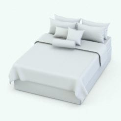 Revit Family / 3D Model - Complete Bed Perspective