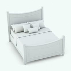 Revit Family / 3D Model - Curved Horizontal Drawers Bed Set Bed