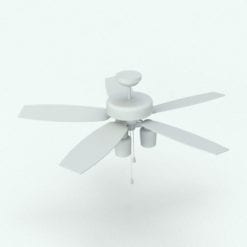 Revit Family / 3D Model - Down Facing Lights Ceiling Fan Perspective 2