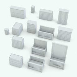 Revit Family / 3D Model - Elegant Crib Set Variations