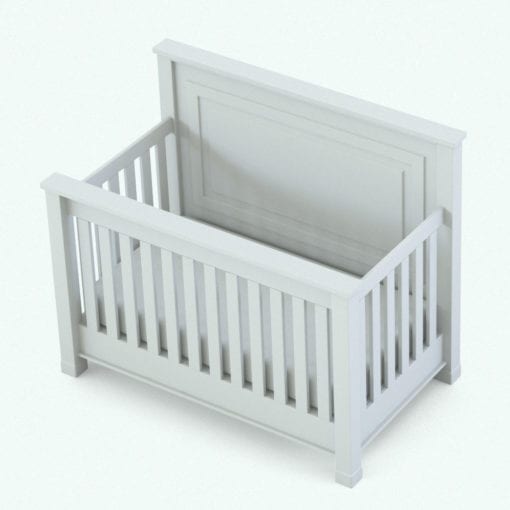 Revit Family / 3D Model - Elegant Crib Set Crib