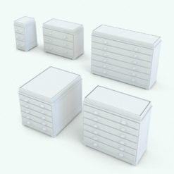 Revit Family / 3D Model - Elegant Crib Set Changing Station Variations