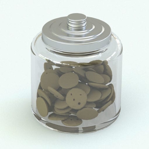 Revit Family / 3D Model - Glass Cookie Jar With Lid Rendered in Revit