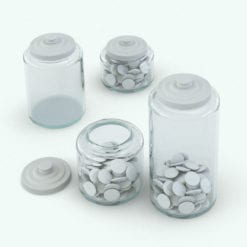 Revit Family / 3D Model - Glass Cookie Jar With Lid Variations