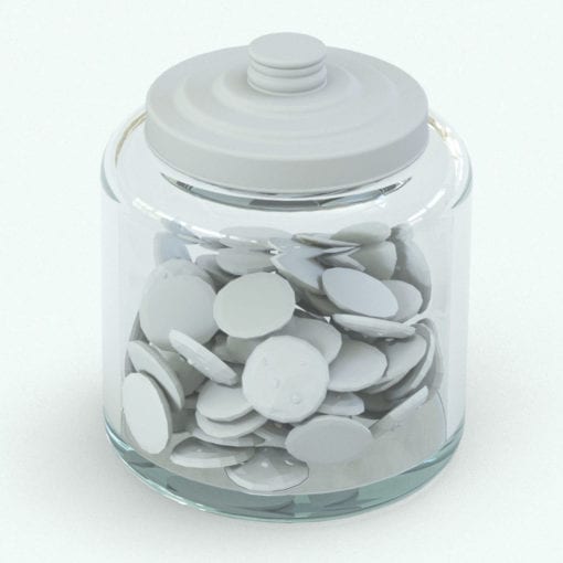 Revit Family / 3D Model - Glass Cookie Jar With Lid Perspective
