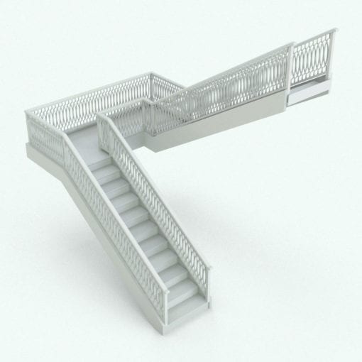 Revit Family / 3D Model - Interlaced Elliptical Railing on Stair 1