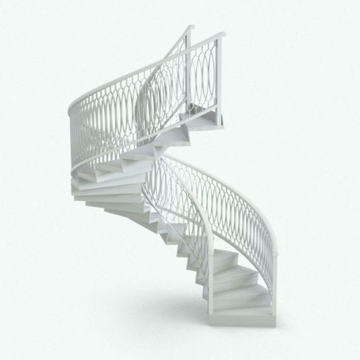 Revit Family / 3D Model - Interlaced Elliptical Railing on Stair 2
