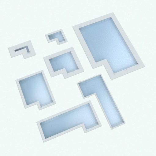 Revit Family / 3D Model - L-Shape Pool Variations