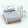 Revit Family / 3D Model - Metal Crosses Bed Set Rendered in Revit