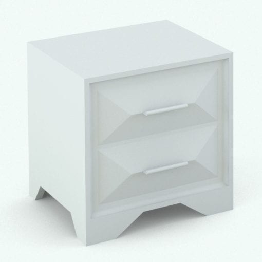 Revit Family / 3D Model - Pyramidal Drawers Bed Set Night Stand