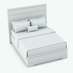 Revit Family / 3D Model - Rectangular Handles Bed Set Bed