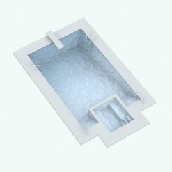 Revit Family / 3D Model - Rectangular Pool With Hot Tub Perspective