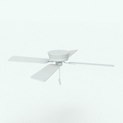 Revit Family / 3D Model - Simple Ceiling Fan Perspective 2