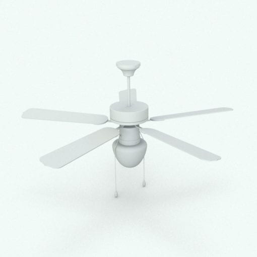 Revit Family / 3D Model - Traditional Ceiling Fan Perspective 2