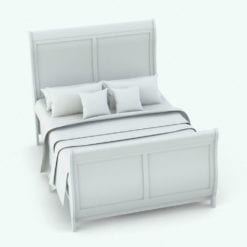 Revit Family / 3D Model - Vintage Handles Bed Set Bed 2