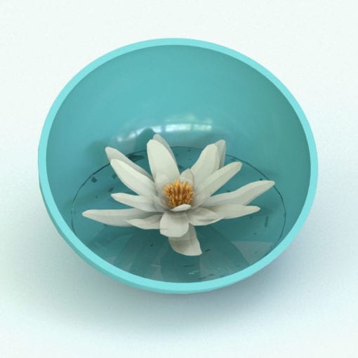 Revit Family / 3D Model - Water Lily Rendered in Revit