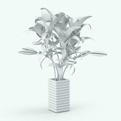Revit Family / 3D Model - White Lilies Perspective