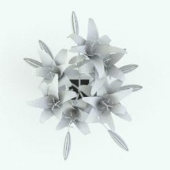 Revit Family / 3D Model - White Lilies Top View