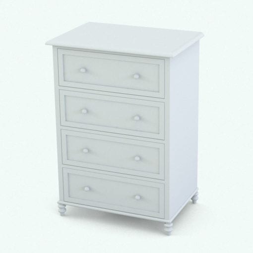 Revit Family / 3D Model - X-Shapes Nursery Set Chest With Drawers