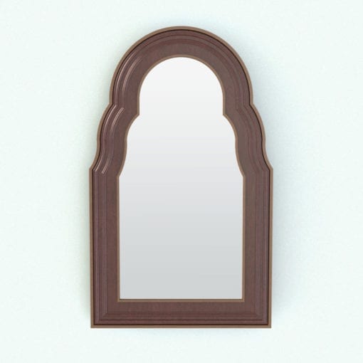 Revit Family / 3D Model - Arch Wall Mirror Rendered in Revit