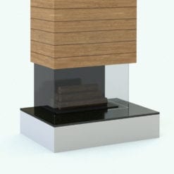 Revit Family / 3D Model - Glass Enclosed Fireplace Rendered in Revit