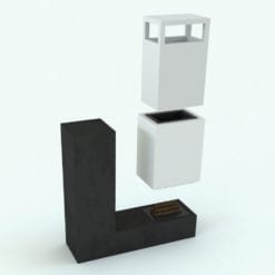 Revit Family / 3D Model - L-Shape Fireplace Rendered in Revit