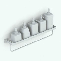Revit Family / 3D Model - Metal Towel Shelf Close Up