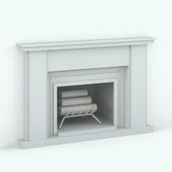 Revit Family / 3D Model - Modern Fireplace Two Toned Perspective