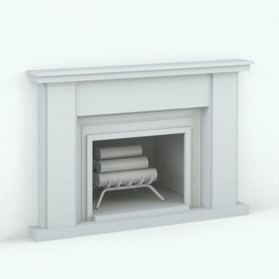suspended fireplace 3d model