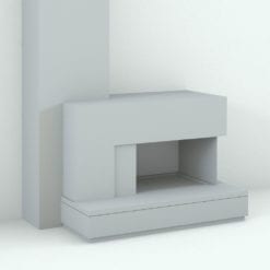 Revit Family / 3D Model - Modern Side Exhaust Fireplace Perspective