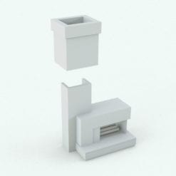 Revit Family / 3D Model - Modern Side Exhaust Fireplace Complete