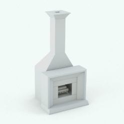 Revit Family / 3D Model - Modern Stone Fireplace Complete