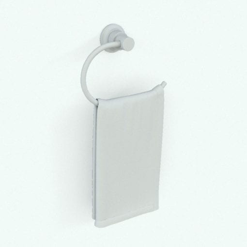 Revit Family / 3D Model - Wall Mounted Hand Towel Curve 1 Perspective