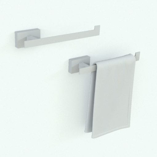 Revit Family / 3D Model - Wall Mounted Hand Towel Holder Arm Variations